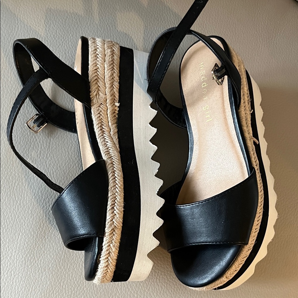 Steven By Steve Madden Black And Cream Platform S… - image 1
